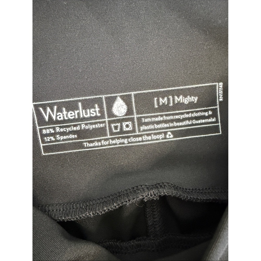 Waterlust Black High Rise Pocket Leggings Raw Hem Recycled Activewear Medium - Picture 2 of 3